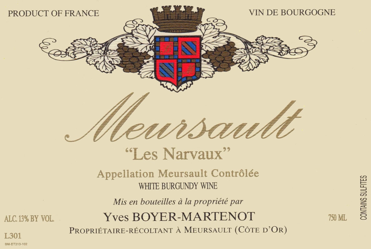 Boyer-Martenot Meursault Les Narvaux 2012 Front Label