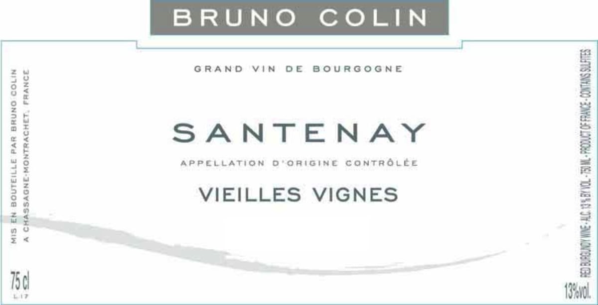 Bruno Colin Santenay Vieilles Vignes 2011 Front Label