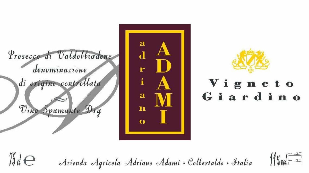 Adami Vigneto Giardino Valdobbiadene Prosecco 2014 Front Label