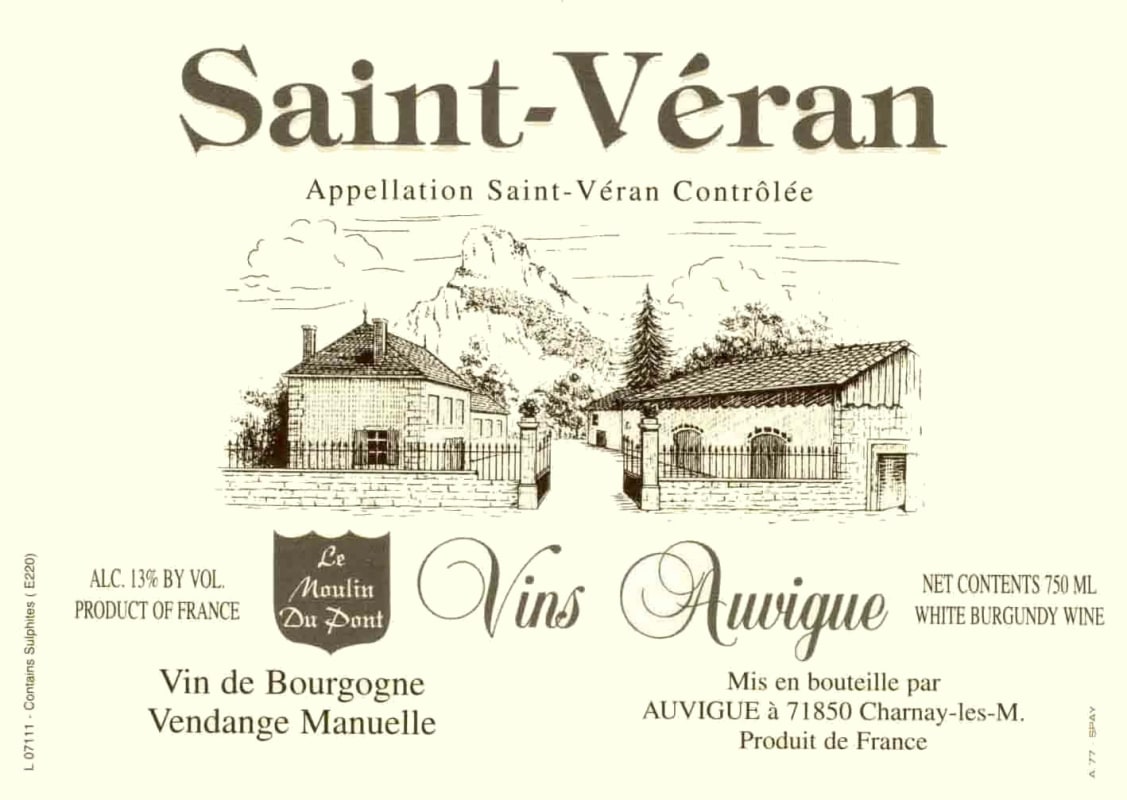 Domaine Auvigue Saint-Veran 2011 Front Label