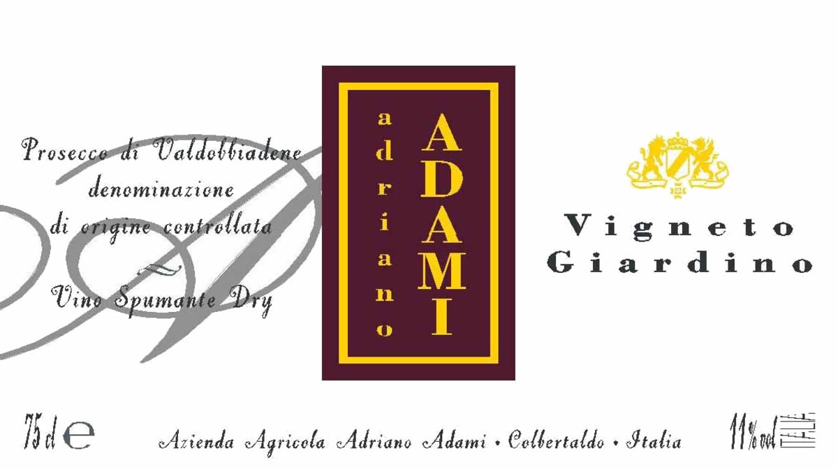 Adami Vigneto Giardino Valdobbiadene Prosecco 2013 Front Label
