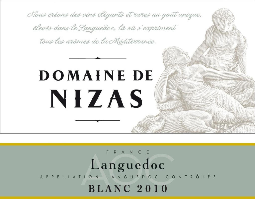 Domaine de Nizas Languedoc Blanc 2010 Front Label