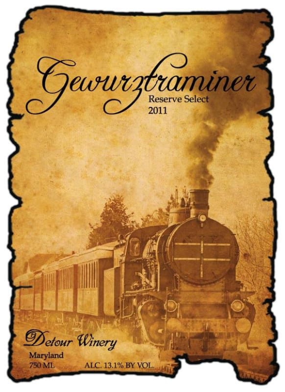 Detour Winery Gewurztraminer 2011 Front Label