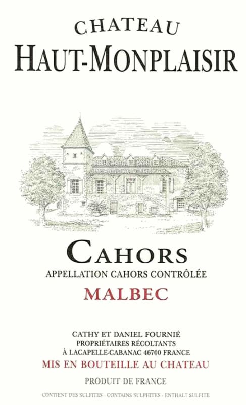 Chateau Haut-Monplaisir Cahors 2010 Front Label
