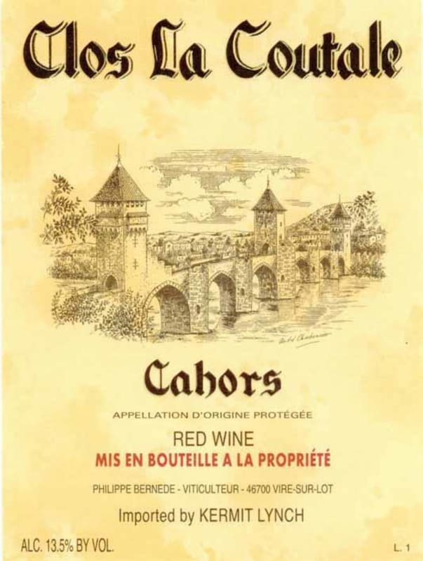 Clos La Coutale Cahors 2012 Front Label