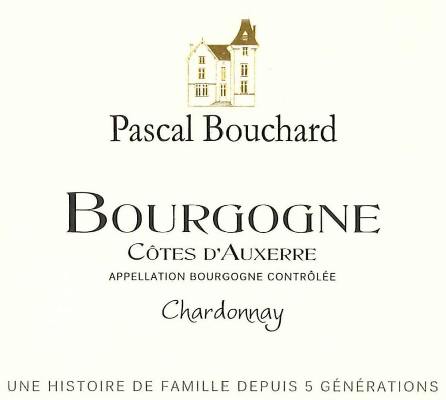 Pascal Bouchard Bourgogne Chardonnay 2012 Front Label