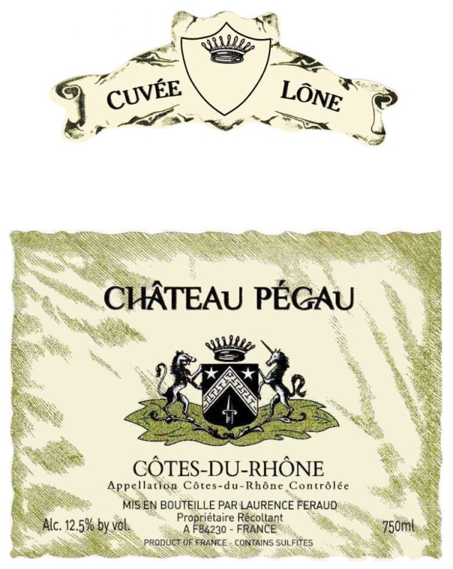 Domaine Pegau Chateau Pegau Cuvee Lone Blanc 2014 Front Label