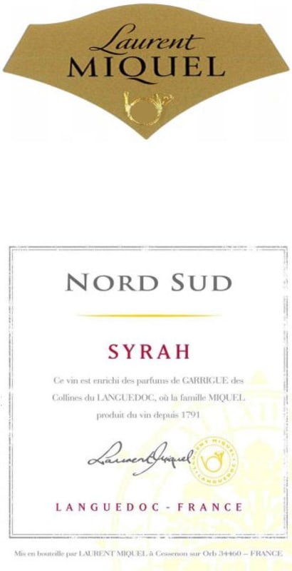 Laurent Miquel Nord Sud Syrah 2011 Front Label