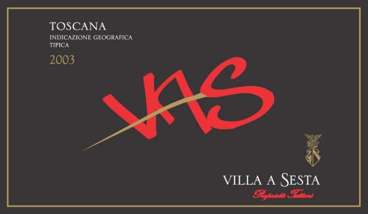 Villa a Sesta Toscana VAS 2003 Front Label