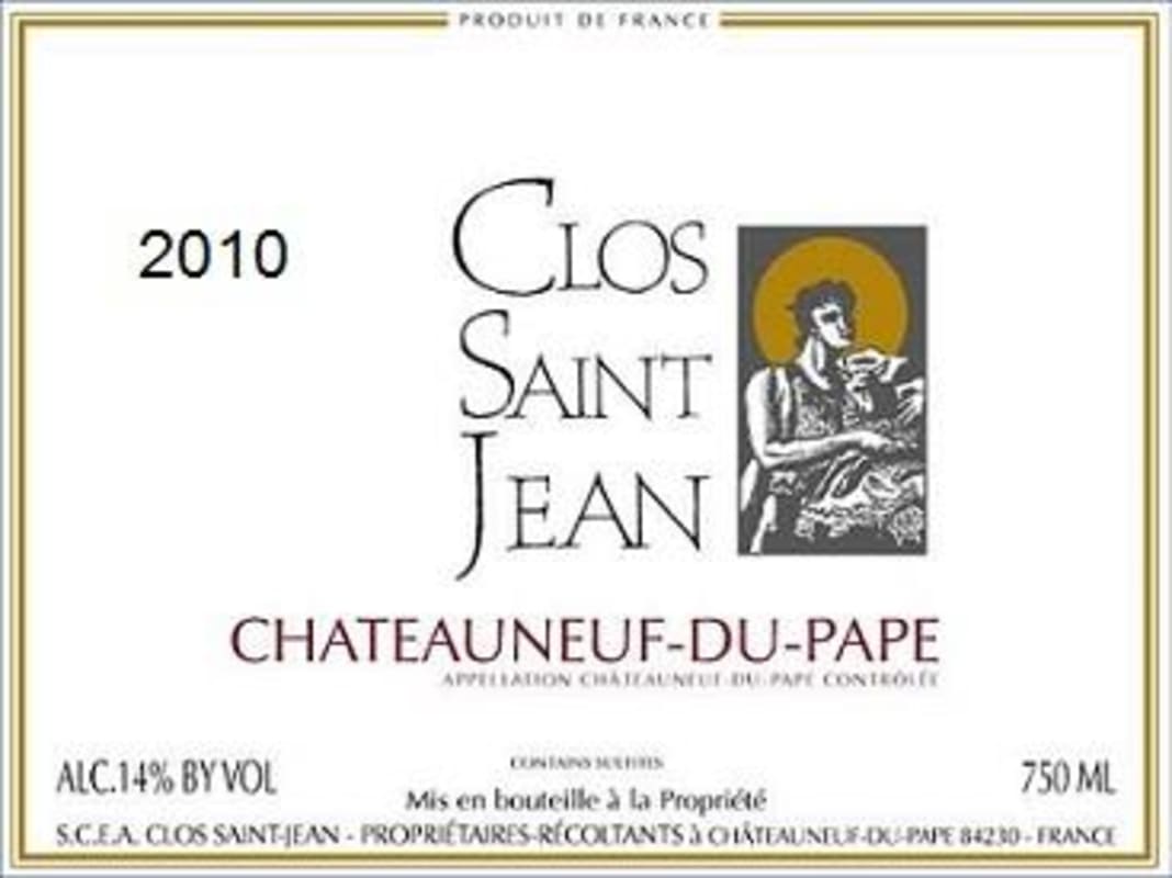 Clos Saint Jean Chateauneuf-du-Pape 2010 Front Label