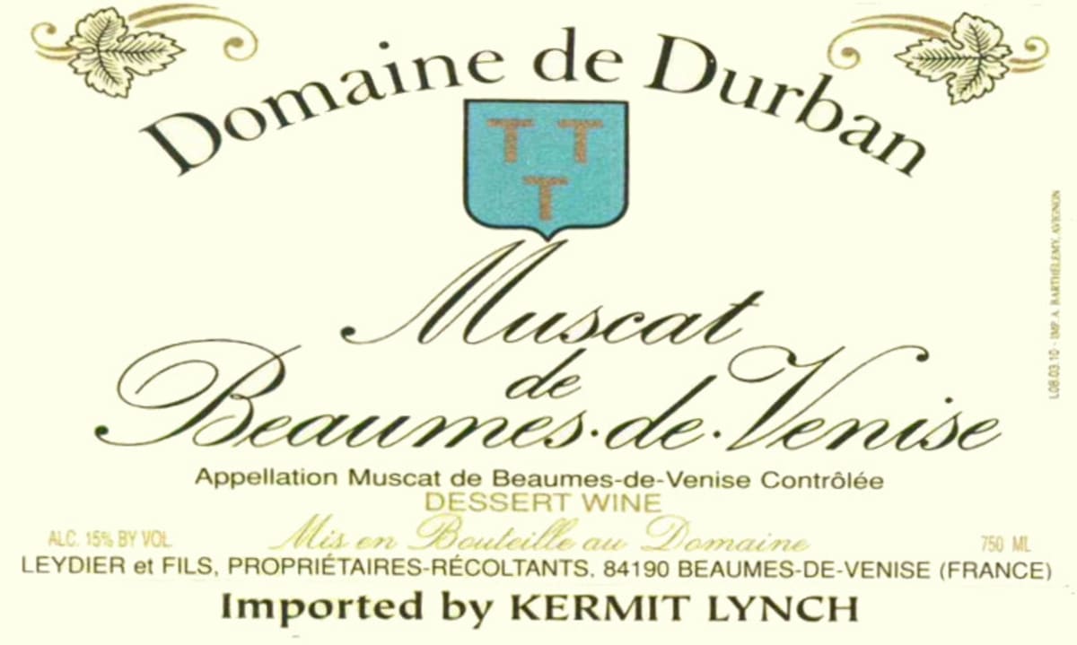 Domaine de Durban Muscat de Beaumes-de-Venise 2012 Front Label
