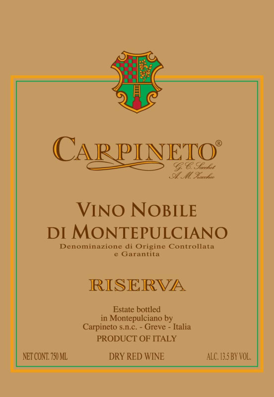 Carpineto Vino Nobile di Montepulciano Riserva 2009 Front Label