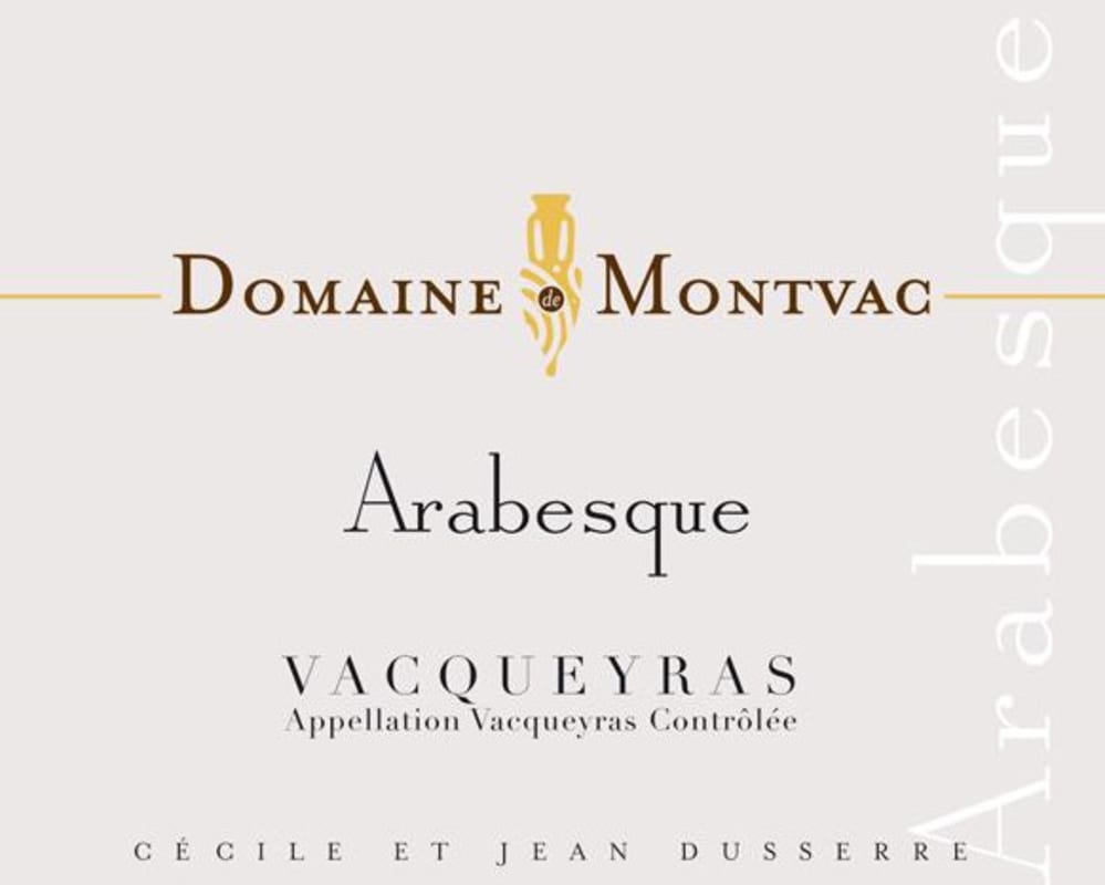 Domaine de Montvac Vacqueyras Arabesque 2012 Front Label
