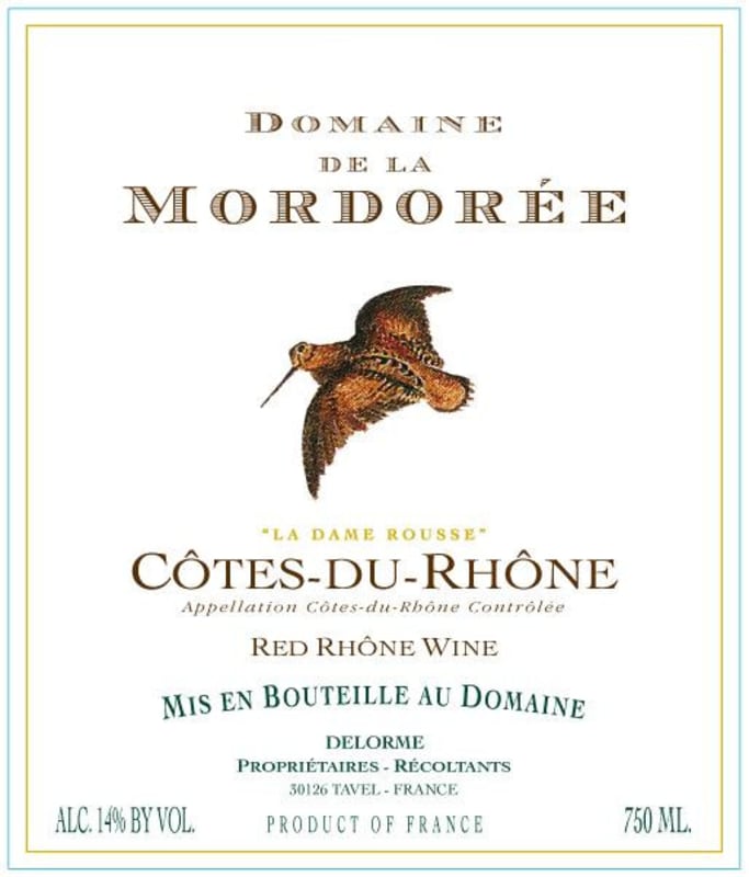 Domaine de la Mordoree Cotes du Rhone la Dame Rousse Rouge 2012 Front Label