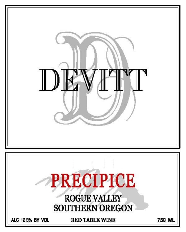 Devitt Winery & Vineyards Precipice Red 2009 Front Label