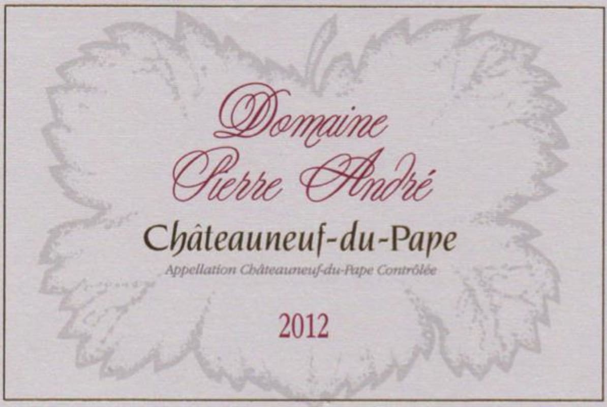 Domaine Pierre Andre Chateauneuf-du-Pape 2012 Front Label