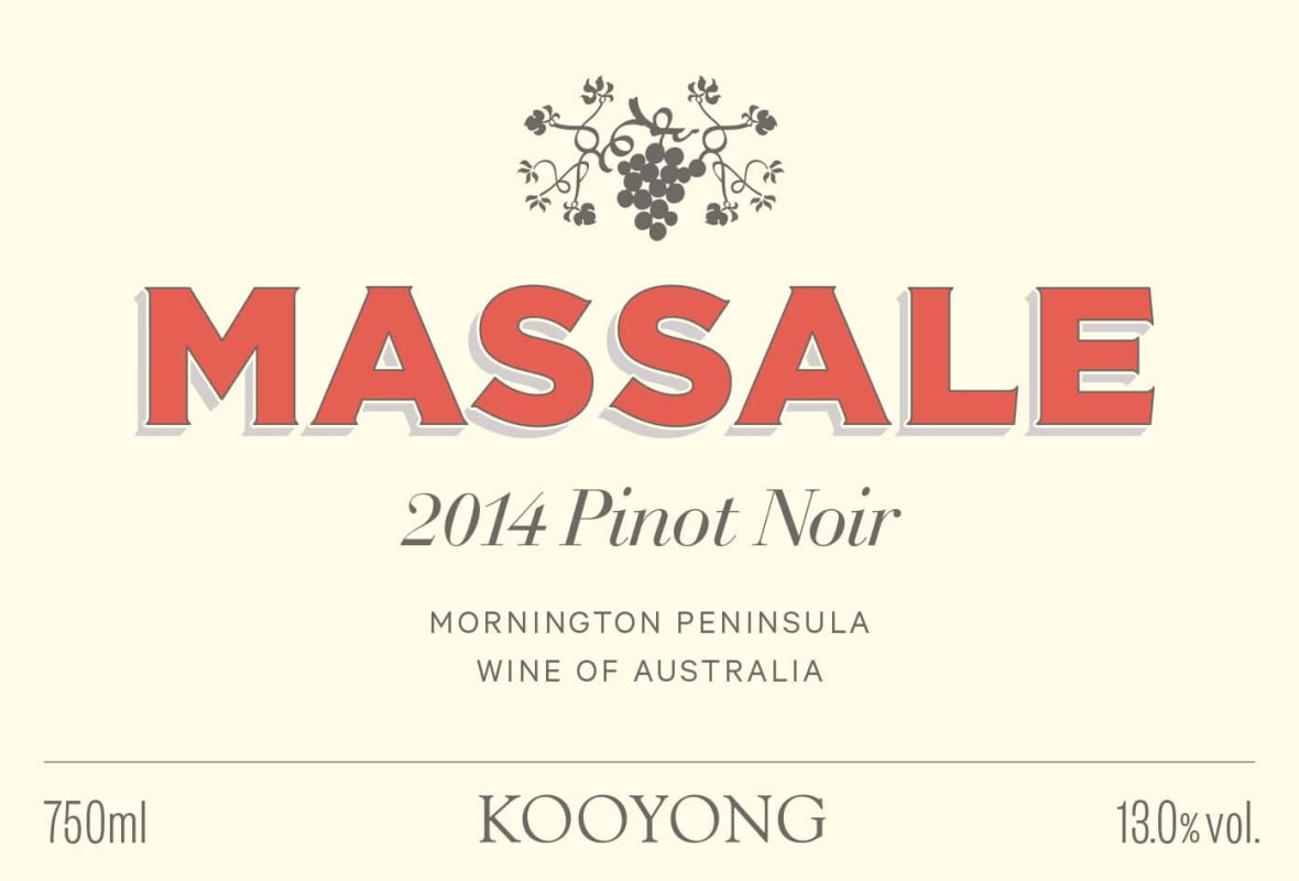 Kooyong Mornington Peninsula Massale Pinot Noir 2014 Front Label