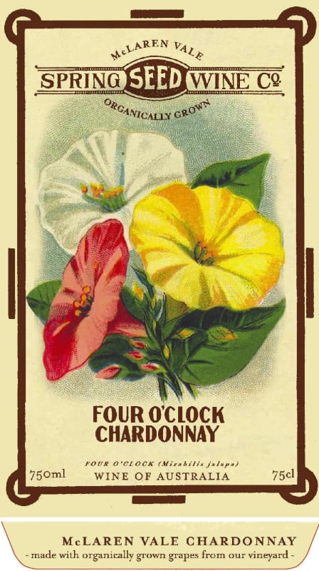 Spring Seed Wine Co. Four O'Clock Chardonnay 2015 Front Label