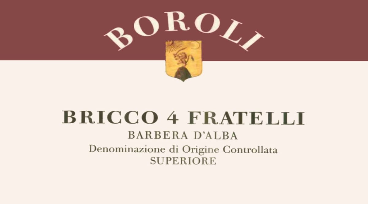 Boroli Barbera d'Alba Bricco 4 Fratelli 2011 Front Label