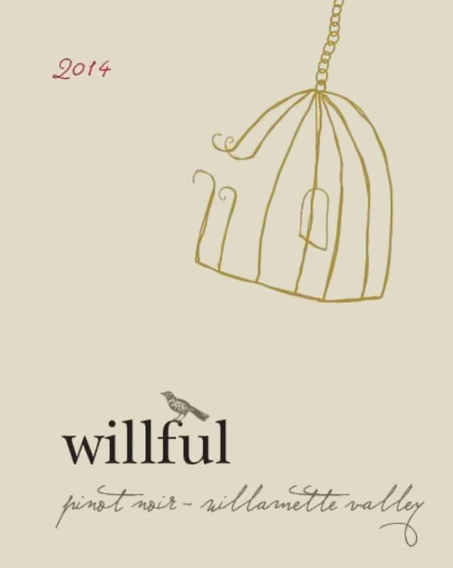 Willful Willamette Valley Pinot Noir 2014 Front Label