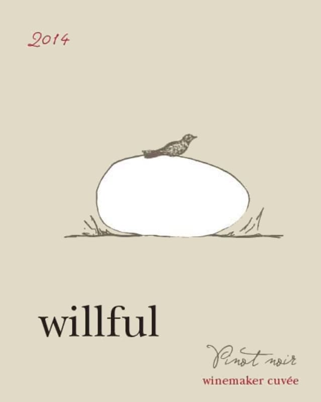 Willful Winemaker Cuvee Pinot Noir 2014 Front Label