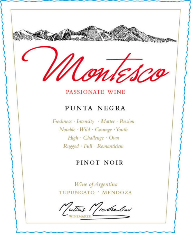 Passionate Wines Montesco Punta Negra 2012 Front Label