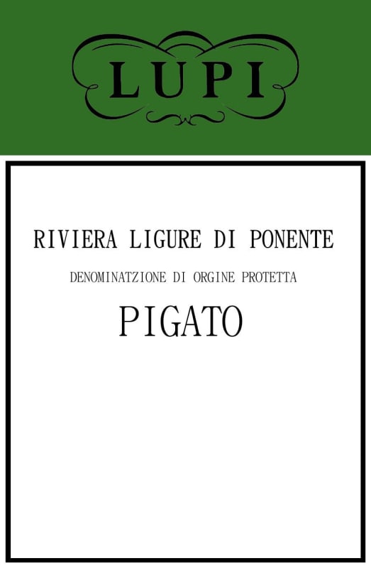 Società Agricola Lupi di Massimo Lupi Riviera Ligure di Ponente Pigato 2014 Front Label