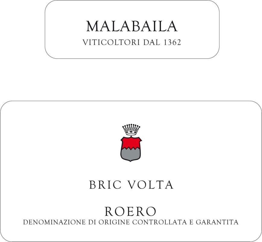 Malabaila Roero Bric Volta 2011 Front Label