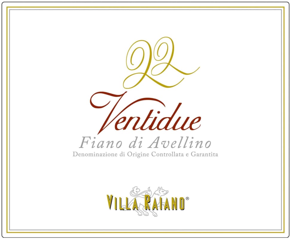 Villa Raiano Fiano di Avellino Ventidue 2013 Front Label