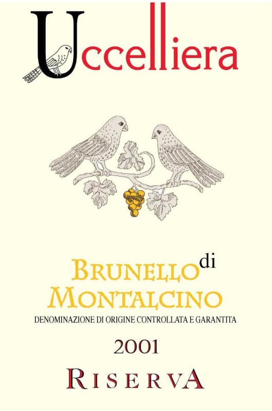 Uccelliera Brunello di Montalcino Riserva 2001 Front Label