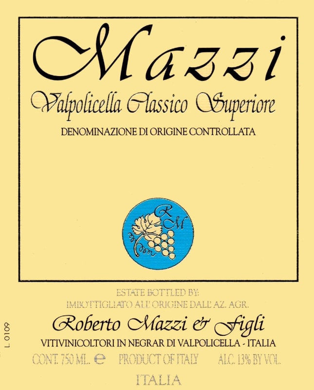 Roberto Mazzi Valpolicella Classico Superiore 2008 Front Label