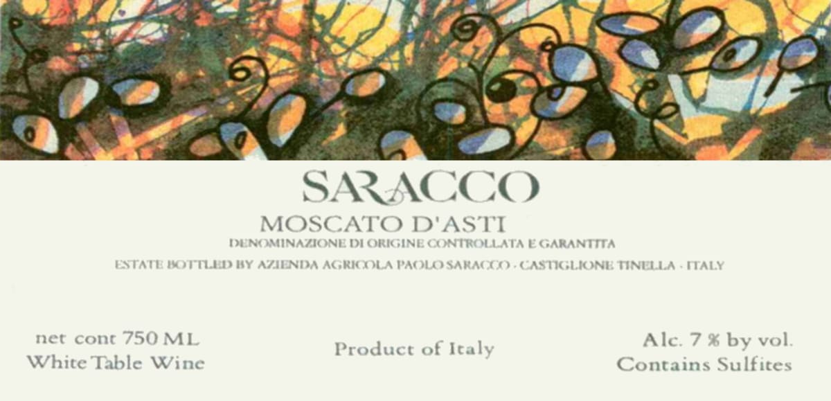 Saracco Moscato d'Asti 2010 Front Label