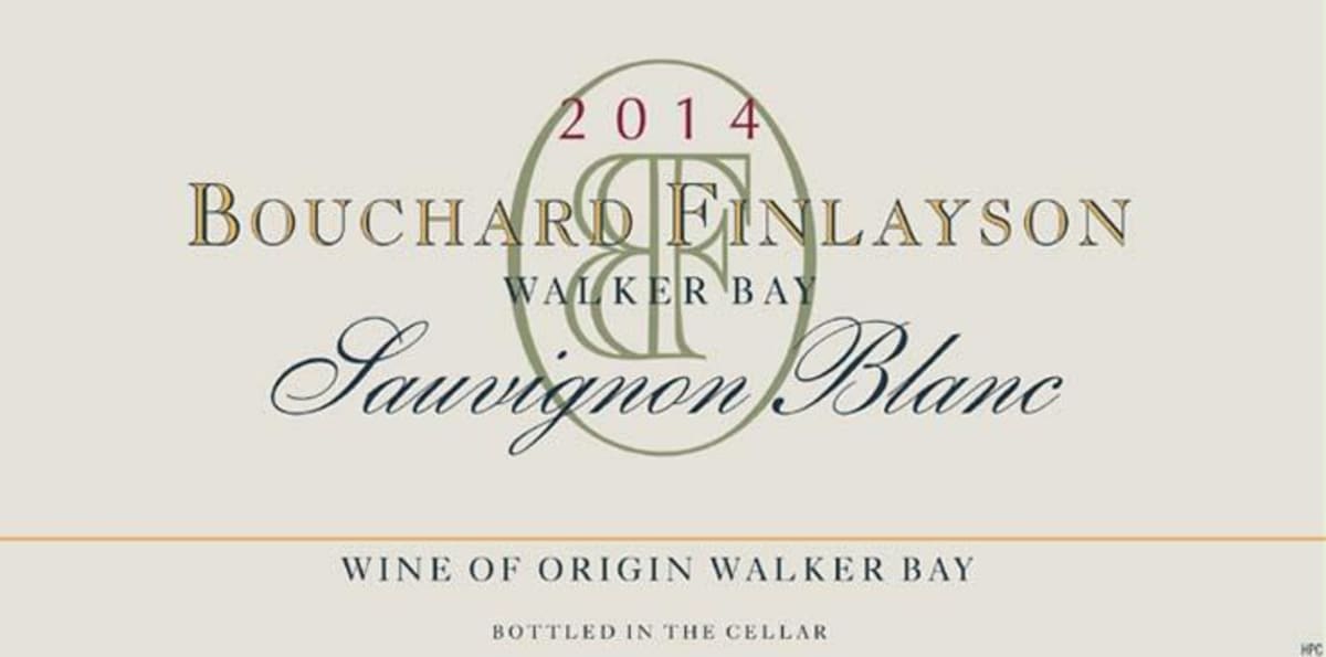 Bouchard Finlayson Sauvignon Blanc 2014 Front Label