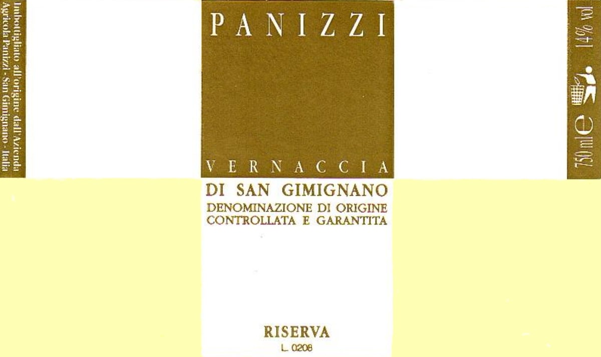 Societa Agricola Panizzi Vernaccia di San Gimignano Riserva 2005 Front Label