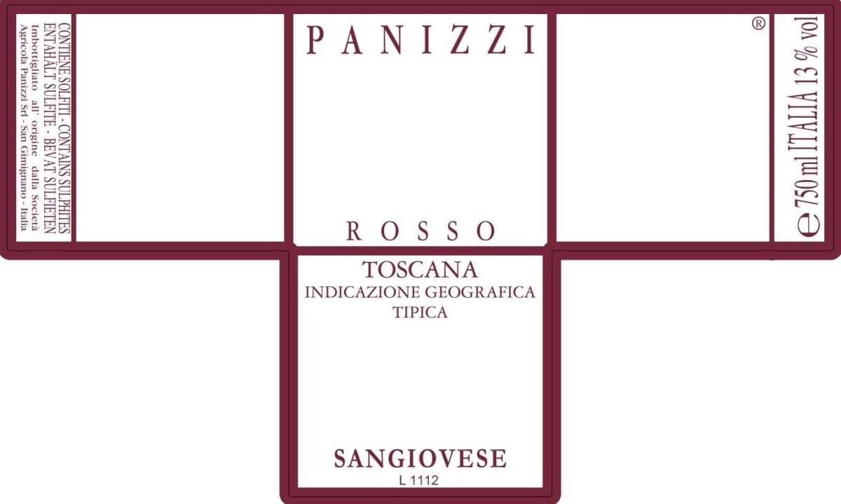 Societa Agricola Panizzi Toscana Sangiovese 2011 Front Label