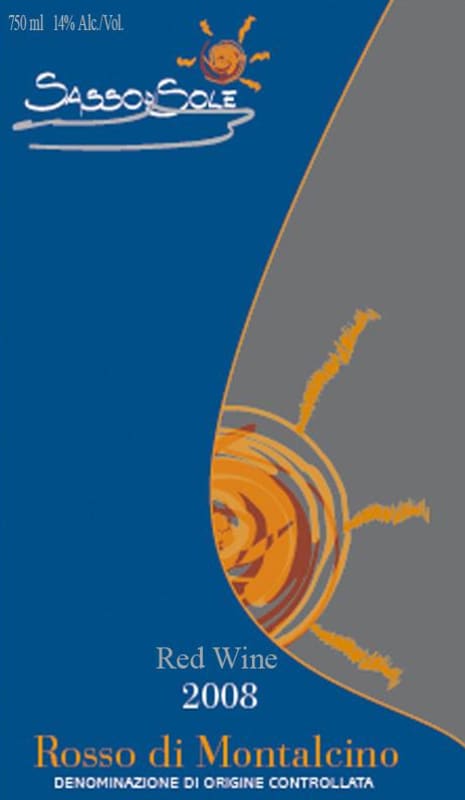 Sassodisole Rosso di Montalcino 2008 Front Label