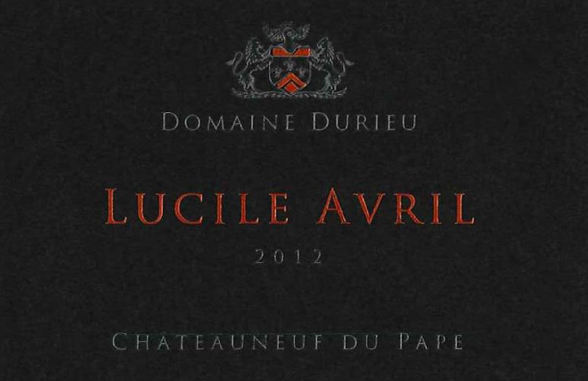 Domaine Durieu Chateauneuf-du-Pape Lucille Avril 2012 Front Label