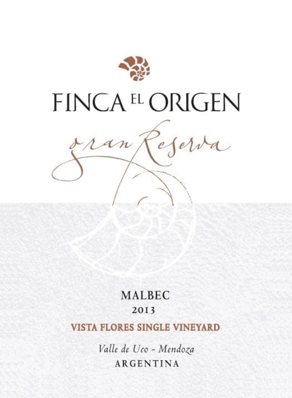 Finca El Origen Gran Reserva Malbec 2013 Front Label