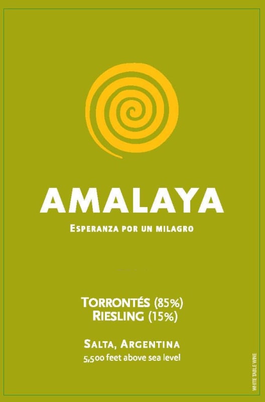 Amalaya Blanco 2015 Front Label