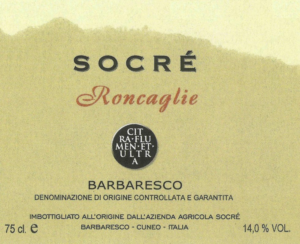 Socre Barbaresco Roncaglie 2005 Front Label