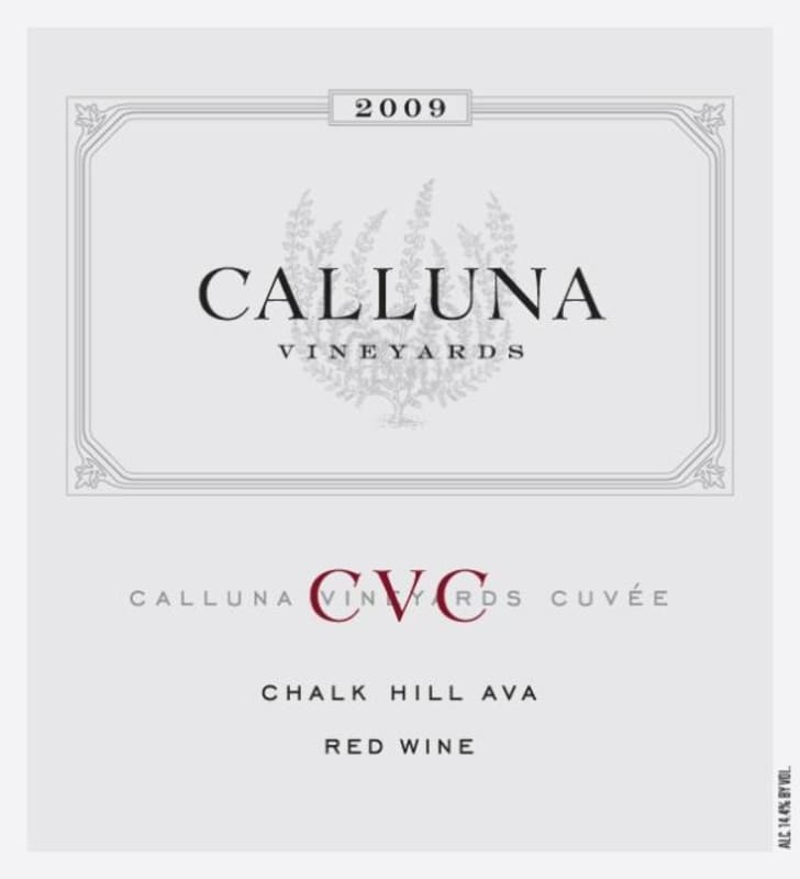 Calluna Chalk Hill Calluna Vineyards Cuvee 2009 Front Label