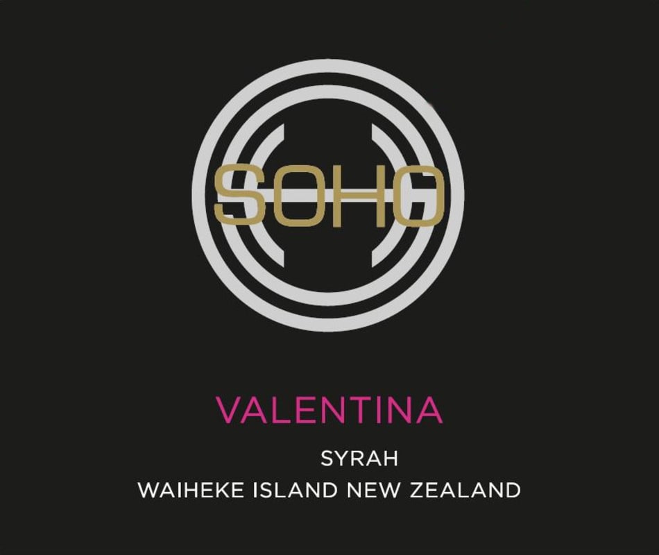 Soho Wine Co. Valentina Syrah 2015 Front Label