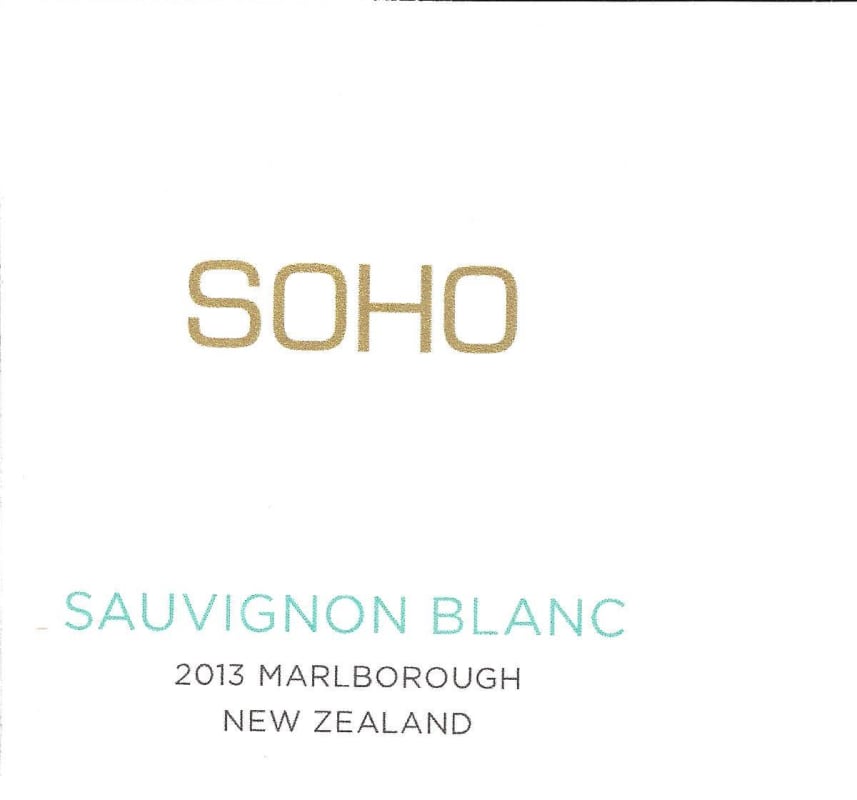 Soho Wine Co. White Collection Sauvignon Blanc 2013 Front Label