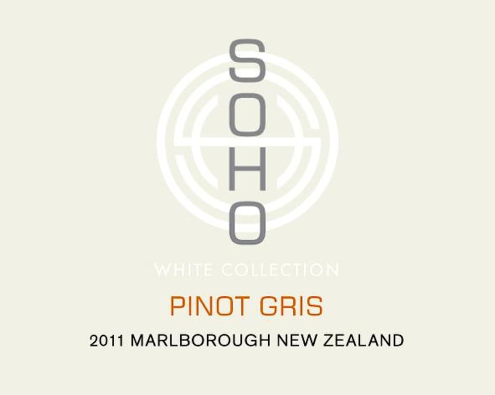 Soho Wine Co. White Collection Pinot Gris 2011 Front Label