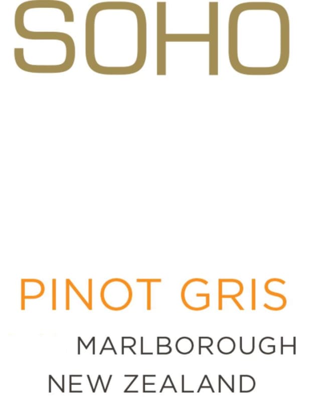 Soho Wine Co. White Collection Pinot Gris 2016 Front Label