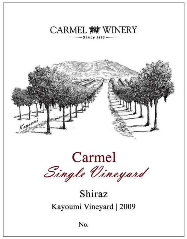 Carmel Single Vineyard Kayoumi Shiraz 2009 Front Label
