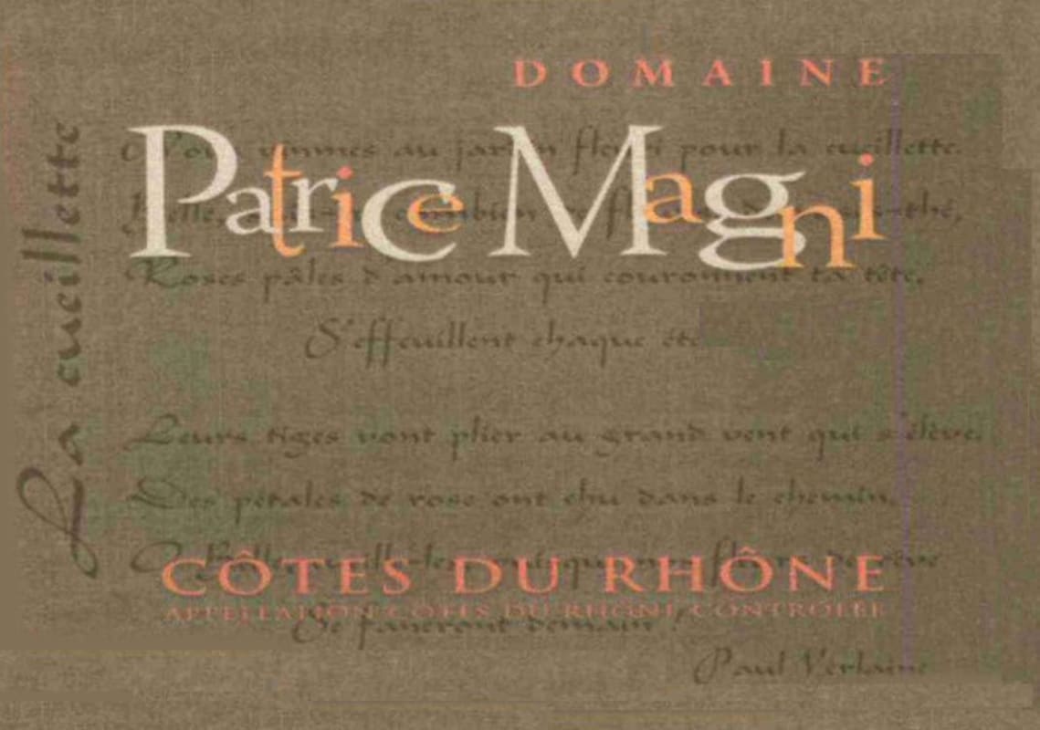 Domaine Patrice Magni Cotes du Rhone Rouge 2009 Front Label