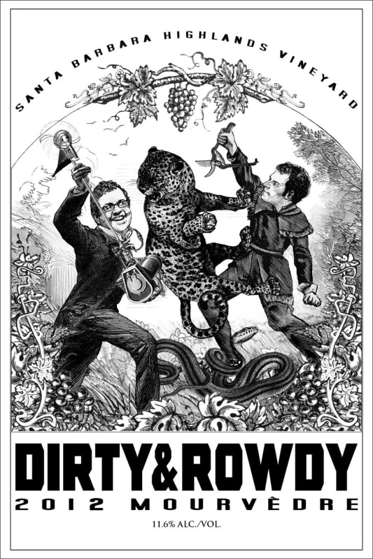 Dirty and Rowdy Family Wines Santa Barbara Highlands Vineyard Mourvedre 2012 Front Label