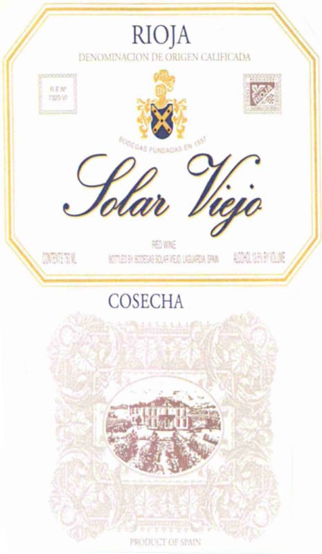 Solar Viejo Cosecha 2012 Front Label