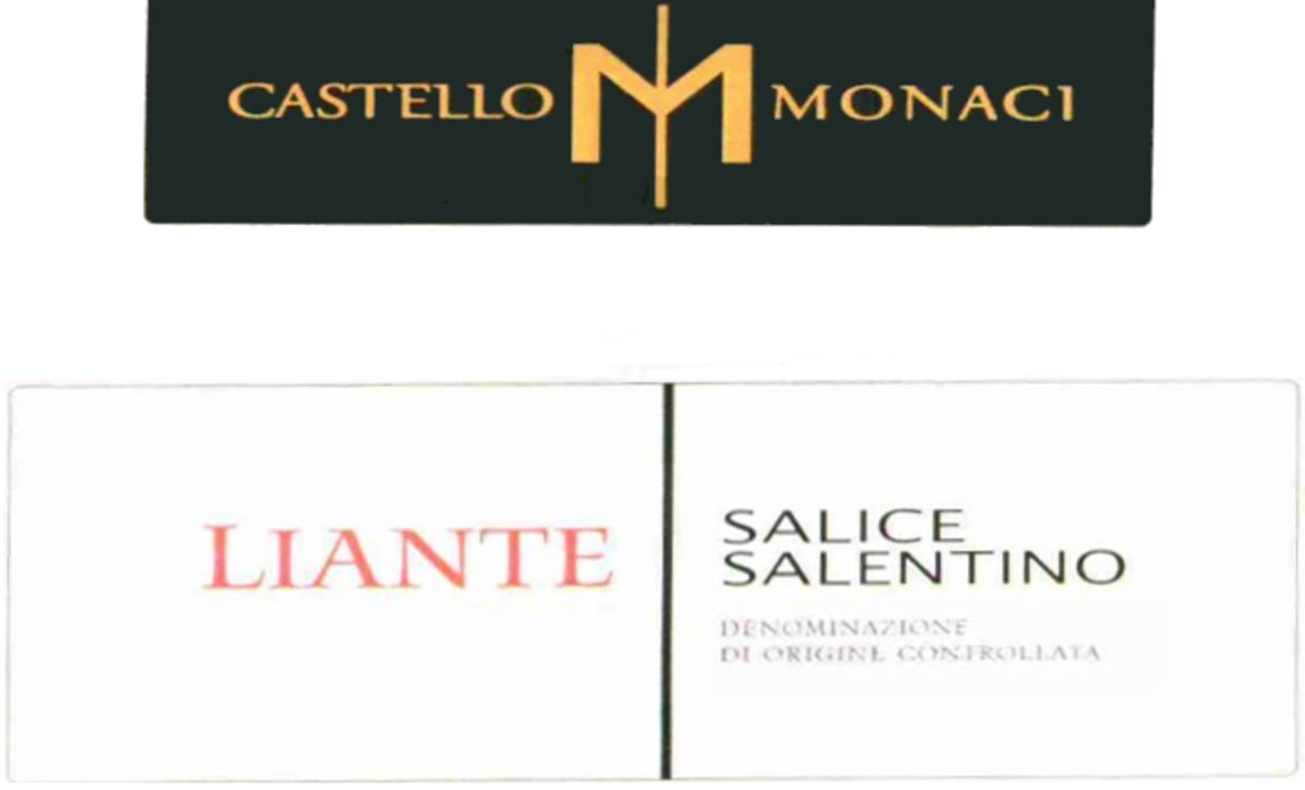 Castello Monaci Salice Salentino Liante 2010 Front Label